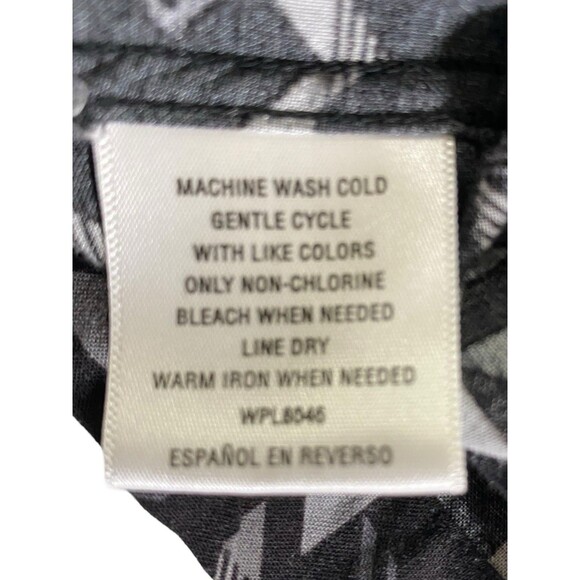 Alfani Shirt Mens Large Black Grey Geometric Button Up Short Sleeve Casual - Picture 3 of 10